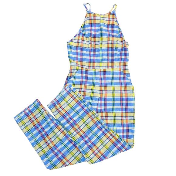Urban Outfitters Pants - Vintage Y2K 90s Urban Outfitters Plaid Blue Yellow Romper Pants Size 6